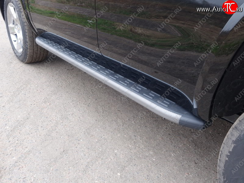 21 999 р. Пороги алюминиевые с пластиковой накладкой ТСС Тюнинг  Chevrolet Tahoe  K2UC (2014-2021) (карбон серые)  с доставкой в г. Кемерово