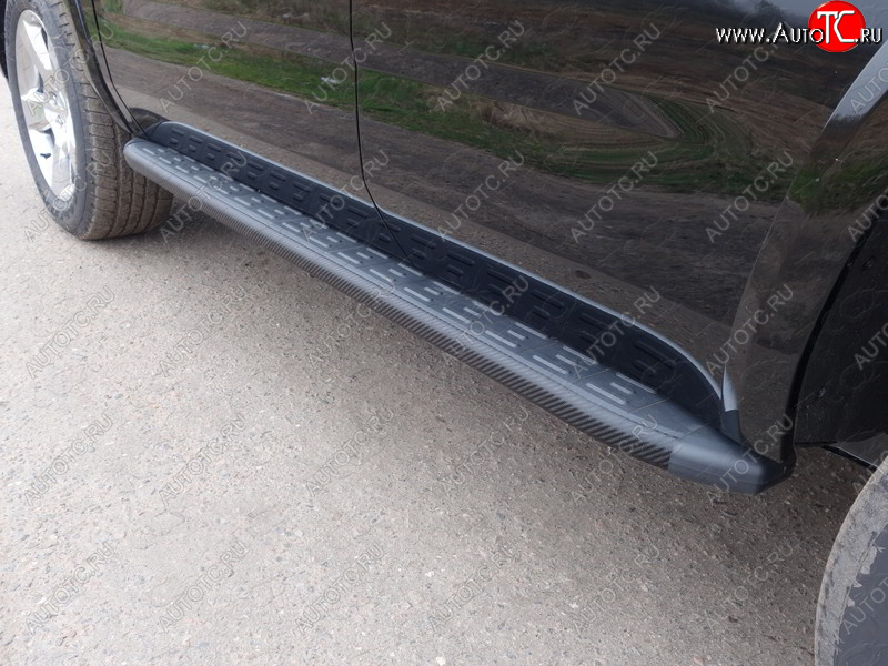 21 999 р. Пороги алюминиевые с пластиковой накладкой ТСС Тюнинг  Chevrolet Tahoe  K2UC (2014-2021) (карбон черные)  с доставкой в г. Кемерово