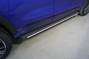 Пороги алюминиевые Slim Line ТСС Тюнинг EXEED LX 1-ый рестайлинг (2021-2025)