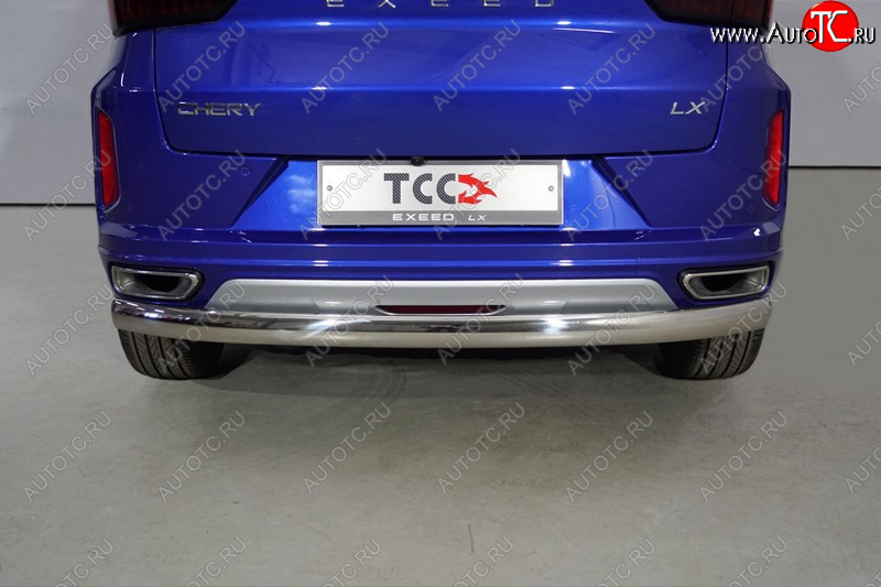14 749 р. Защита заднего бампера (1.5L Turbo 2WD, овальная, d75х42 мм) TCC  EXEED LX (2021-2025) 1-ый рестайлинг  с доставкой в г. Кемерово