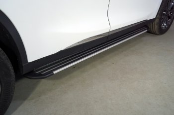 Пороги алюминиевые Slim Line ТСС Тюнинг EXEED TXL (2021-2025) 1-ый рестайлинг (Silver)