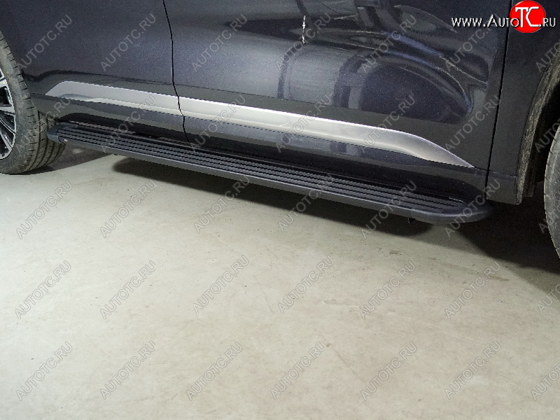 21 999 р. Пороги алюминиевые Slim Line ТСС Тюнинг  EXEED VX (2020-2023) дорестайлинг (Black)  с доставкой в г. Кемерово