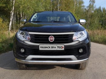Защита переднего бампера нижняя овальная 75х42 мм ТСС Тюнинг Fiat Fullback (2016-2018) (нержавейка)