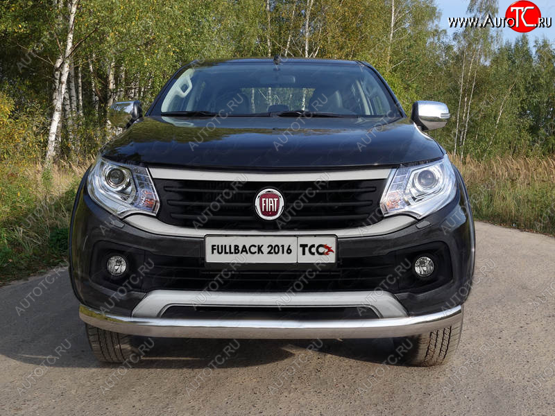 21 999 р. Защита переднего бампера нижняя овальная 75х42 мм ТСС Тюнинг  Fiat Fullback (2016-2018) (нержавейка)  с доставкой в г. Кемерово