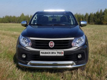 Защита передняя нижняя двойная 76,1*75 мм ТСС Тюнинг Fiat Fullback (2016-2018) (нержавейка)