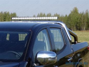 Защита кузова (для крышки) d 76,1 мм со светодиодной фарой ТСС Тюнинг Fiat Fullback (2016-2018) (нержавейка)
