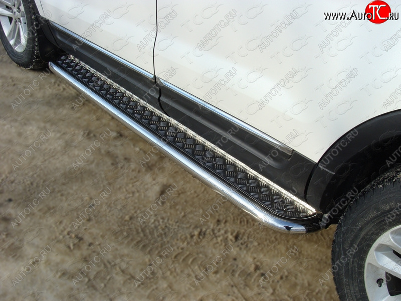 36 999 р. Пороги с площадкой 60,3 мм ТСС Тюнинг Ford Explorer U502 дорестайлинг (2010-2016) (серые)  с доставкой в г. Кемерово