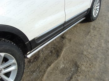 Защита порогов труба d60,3 мм ТСС Тюнинг Ford Explorer U502 дорестайлинг (2010-2016) (серые)