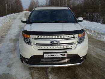 Декоративная вставка в бампер ТСС Тюнинг Ford Explorer  U502 (2010-2016) дорестайлинг (d 12 мм)
