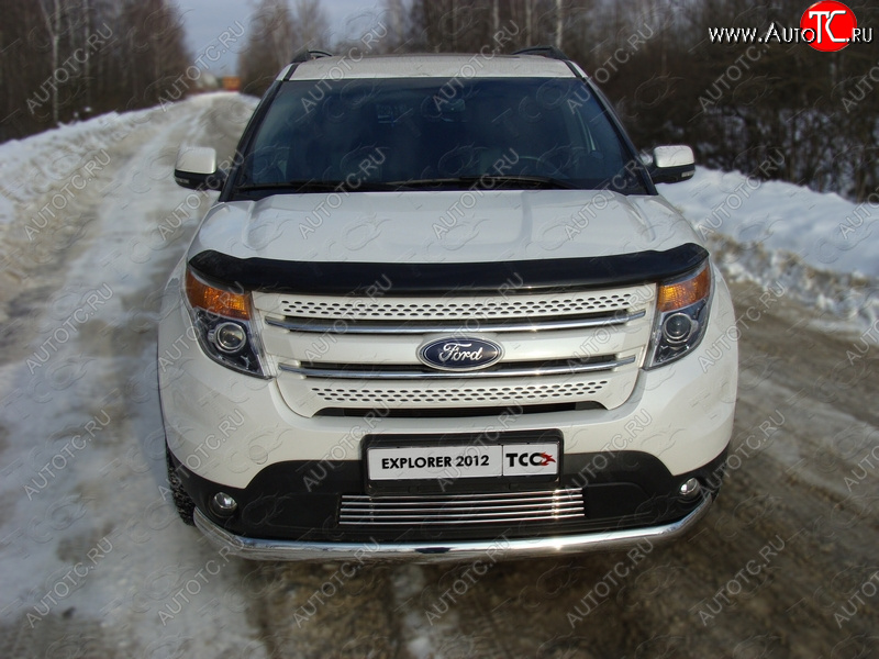 8 799 р. Декоративная вставка в бампер ТСС Тюнинг  Ford Explorer  U502 (2010-2016) дорестайлинг (d 12 мм)  с доставкой в г. Кемерово