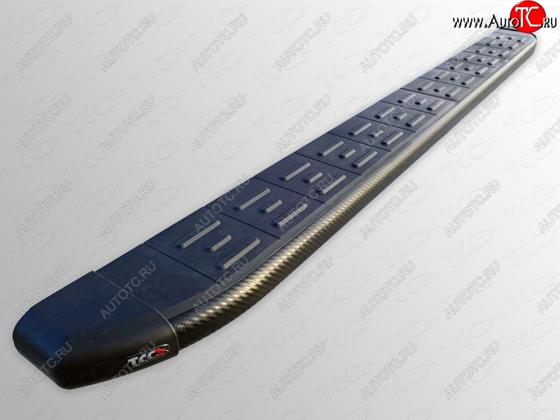 21 999 р. Пороги алюминиевые с пластиковой накладкой ТСС Тюнинг  Ford Explorer  U502 (2010-2016) дорестайлинг (карбон черные)  с доставкой в г. Кемерово