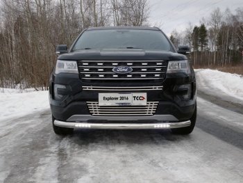 Нижняя декоративная вставка в бампер ТСС Тюнинг Ford Explorer U502 1-ый рестайлинг, 5 дв. (2015-2018) (d 16 мм )
