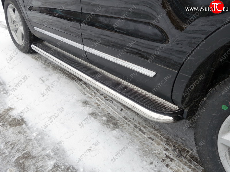 45 999 р. Пороги с площадкой 60,3 мм ТСС Тюнинг Ford Explorer U502 1-ый рестайлинг, 5 дв. (2015-2018) (нержавейка)  с доставкой в г. Кемерово