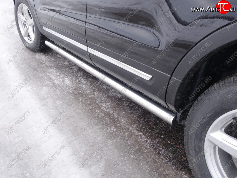 25 499 р. Защита порогов труба d60,3 мм ТСС Тюнинг  Ford Explorer  U502 (2015-2018) 1-ый рестайлинг, 5 дв. (серые)  с доставкой в г. Кемерово