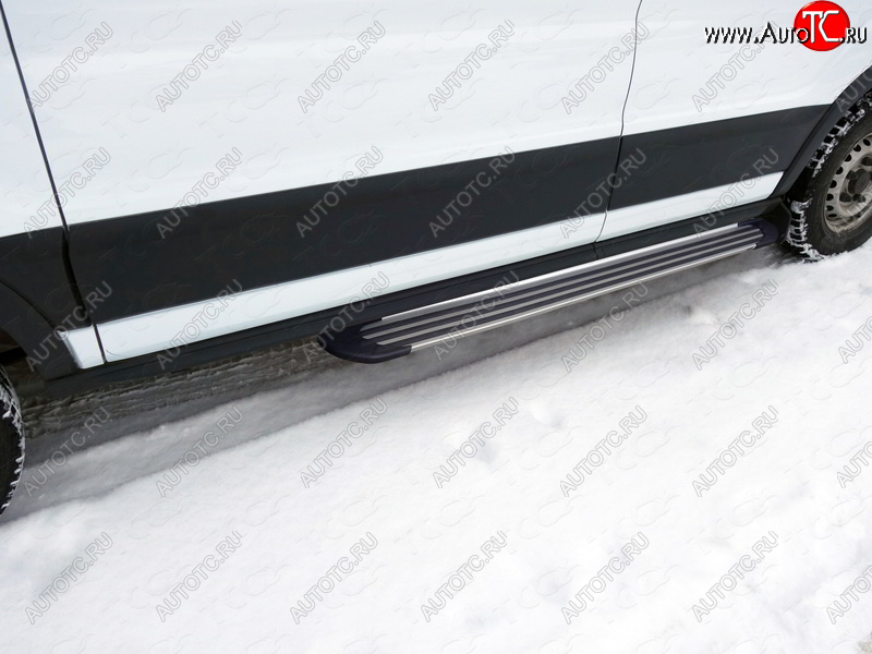 10 399 р. Порог правый алюминиевый Slim Line Silver, ТСС Тюнинг Ford Transit Connect (2013-2018) ( Slim Line Silver)  с доставкой в г. Кемерово