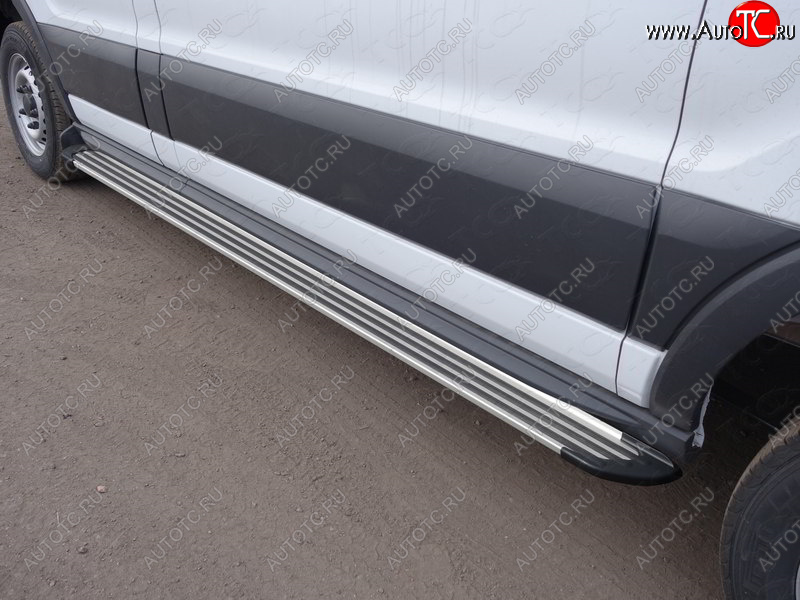 14 599 р. Порог левый алюминиевый Slim Line Silver, ТСС Тюнинг Ford Transit Connect (2013-2018) (Slim Line Silver)  с доставкой в г. Кемерово