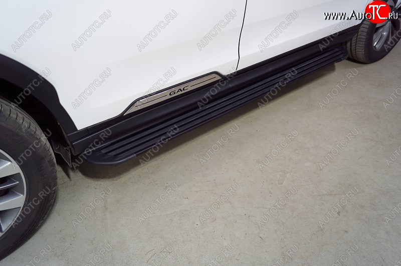 21 999 р. Пороги алюминиевые Slim Line ТСС Тюнинг  GAC GS8 (2016-2023) (Black)  с доставкой в г. Кемерово