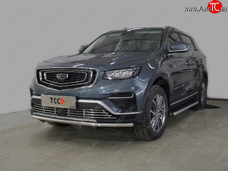 16 699 р. Защита переднего бампера нижняя 42,4 мм ТСС Тюнинг  Geely Atlas Pro  NL3 (2019-2025) (нержавейка)  с доставкой в г. Кемерово