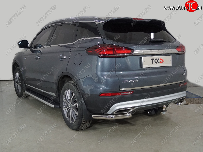 20 749 р. Защита задняя (уголки 60,3 мм) ТСС Тюнинг  Geely Atlas Pro  NL3 (2019-2025) (уголки)  с доставкой в г. Кемерово