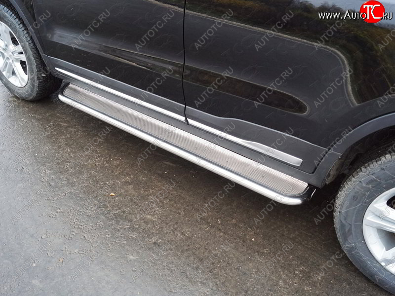 40 999 р. Пороги с площадкой (нержавейка, 42,4 мм) ТСС Тюнинг  Geely Atlas  NL3 - Atlas Pro  NL3 (лист нержавейка)  с доставкой в г. Кемерово