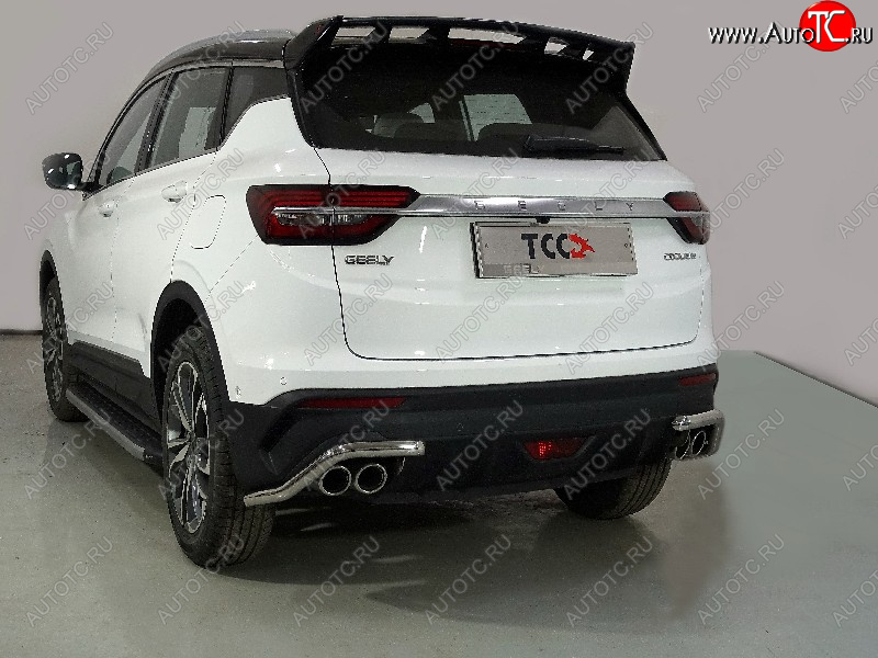 7 349 р. Защита заднего бампера (уголки, d42,4 мм) TCC  Geely Coolray  SX11 (2018-2023) дорестайлинг  с доставкой в г. Кемерово