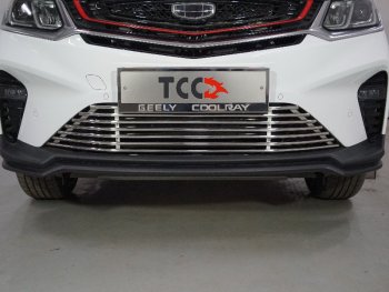 Декоративная вставка в бампер ТСС Тюнинг Geely Coolray  SX11 (2018-2025) дорестайлинг, рестайлинг (d 12 мм)
