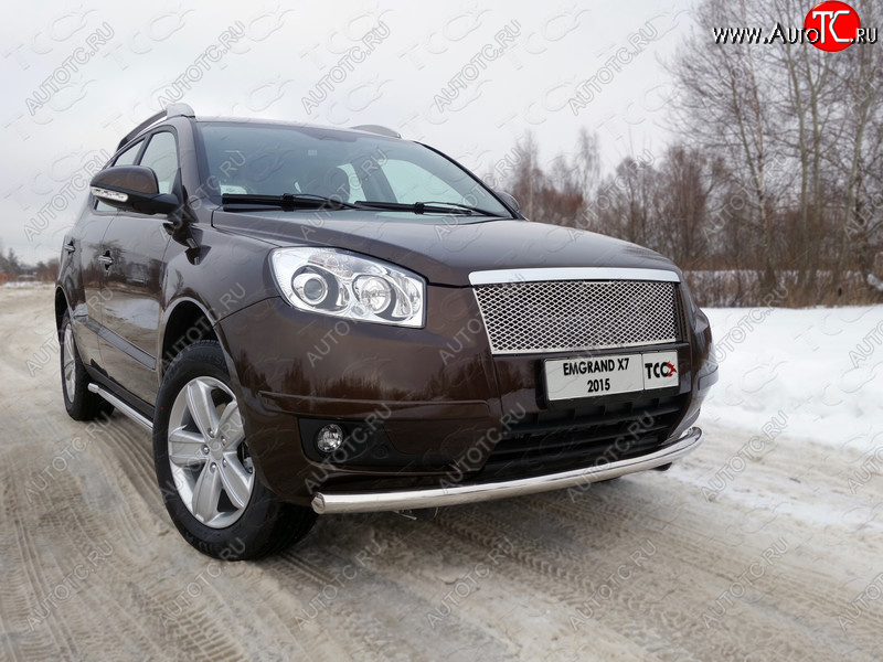 17 649 р. Защита переднего бампера нижняя d60,3 мм ТСС Тюнинг Geely Emgrand X7 дорестайлинг (2011-2015) (нержавейка)  с доставкой в г. Кемерово