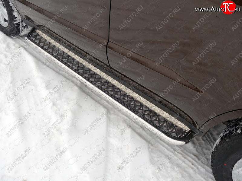 27 849 р. Пороги с площадкой 42,4 мм ТСС Тюнинг  Geely Emgrand X7 (2011-2015) дорестайлинг (серые)  с доставкой в г. Кемерово