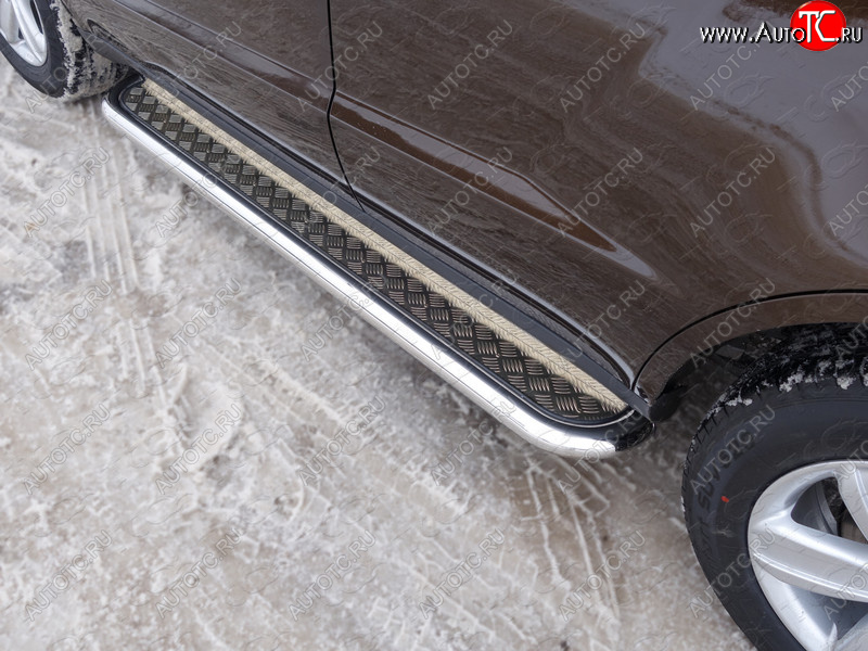 31 999 р. Пороги с площадкой 60,3 мм ТСС Тюнинг  Geely Emgrand X7 (2011-2015) дорестайлинг (серые)  с доставкой в г. Кемерово