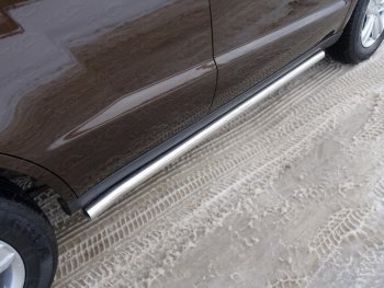 Защита порогов труба d60,3 мм ТСС Тюнинг Geely Emgrand X7 2-ой рестайлинг (2019-2021) (серые)
