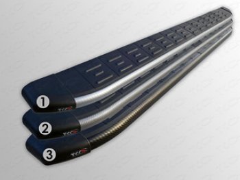 Пороги алюминиевые с пластиковой накладкой ТСС Тюнинг Geely Emgrand X7 (2019-2021) 2-ой рестайлинг (карбон черные)
