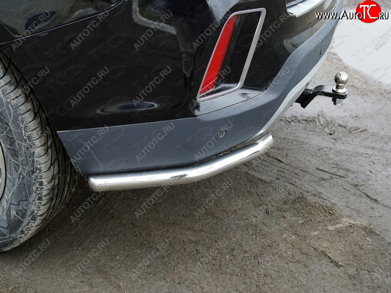 9 349 р. Защита заднего бампера (уголки, d60,3 мм) TCC  Geely Emgrand X7 (2019-2021) 2-ой рестайлинг  с доставкой в г. Кемерово