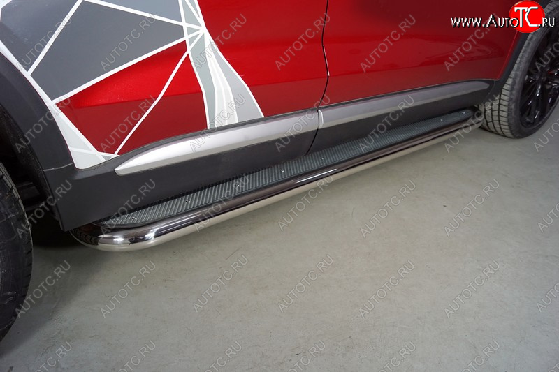 42 999 р. Пороги с площадкой d60,3 мм ТСС Тюнинг  Geely Tugella  FY11,HPBA4 (2019-2025) дорестайлинг, рестайлинг (лист нержавейка)  с доставкой в г. Кемерово