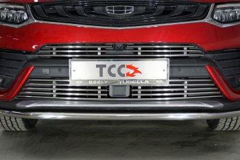 Верхняя декоративная вставка решетки радиатора ТСС Тюнинг Geely Tugella  FY11,HPBA4 (2019-2023) дорестайлинг (d 12 мм)