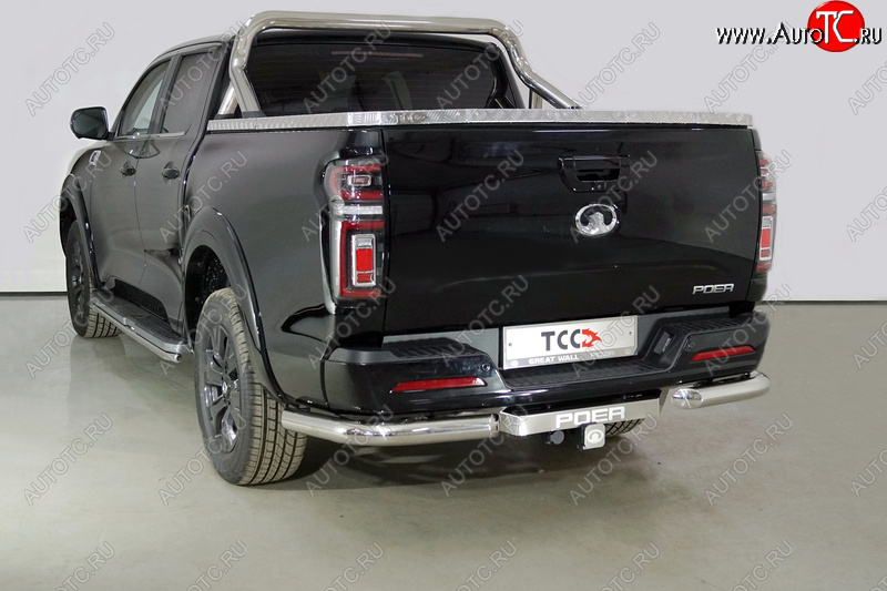 25 399 р. Защита задняя (уголки, нержавейка 76,1 мм) ТСС Тюнинг  Great Wall Poer (2021-2025)  с доставкой в г. Кемерово
