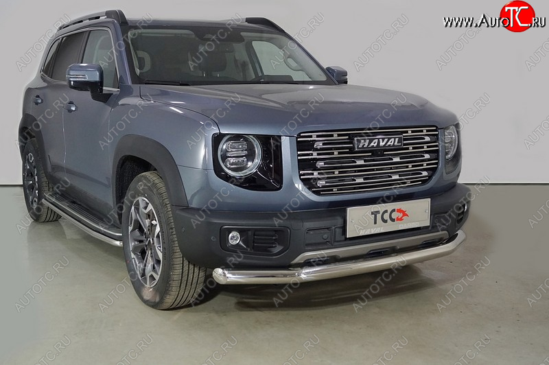 19 399 р. Защита переднего бампера нижняя d76,1 мм ТСС Тюнинг  Haval Dargo (2022-2025) (нержавейка)  с доставкой в г. Кемерово