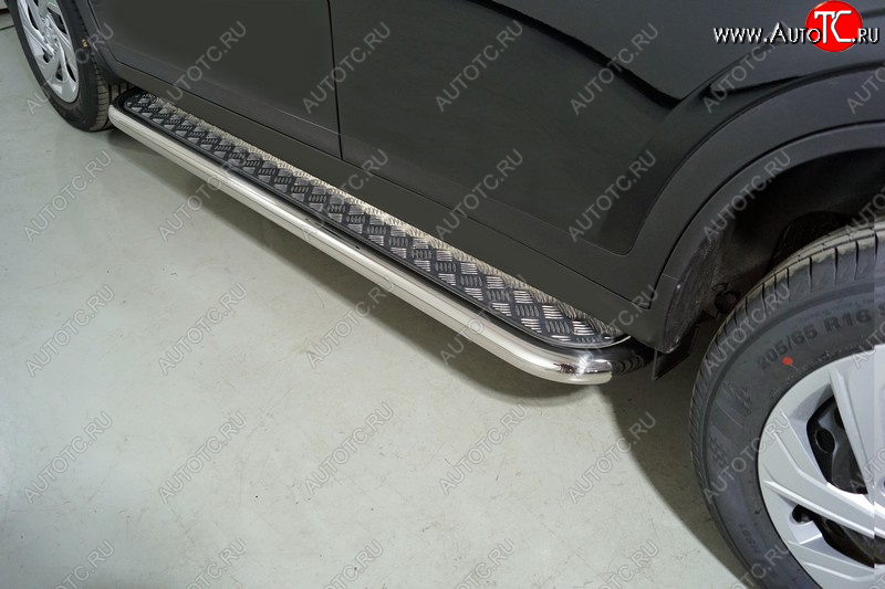 34 799 р. Пороги с площадкой 60,3 мм ТСС Тюнинг Haval Dargo (2022-2025) (серые)  с доставкой в г. Кемерово