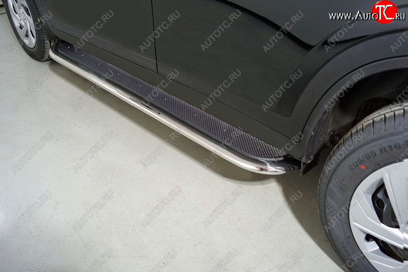 45 999 р. Пороги с площадкой 75х42 мм ТСС Тюнинг Haval Dargo (2022-2025) (нержавейка)  с доставкой в г. Кемерово