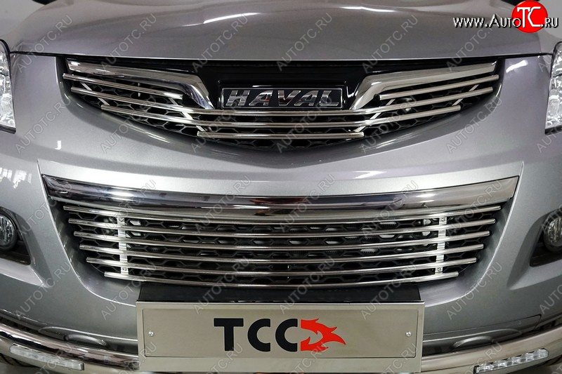 4 649 р. Верхняя декоративная вставка решетки радиатора ТСС Тюнинг  Haval H5 (2020-2023) рестайлинг (d 12 мм)  с доставкой в г. Кемерово