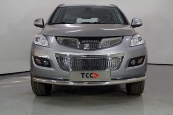 Защита переднего бампера нижняя d60,3 мм ТСС Тюнинг Haval H5 рестайлинг (2020-2023) (нержавейка)