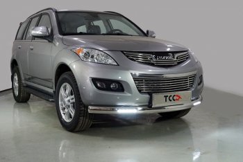 39 849 р. Защита передняя нижняя овальная с ДХО 75х42 мм ТСС Тюнинг  Haval H5 (2020-2023) рестайлинг (нержавейка)  с доставкой в г. Кемерово. Увеличить фотографию 1