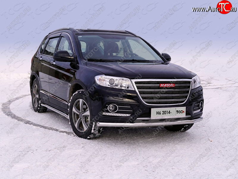 21 399 р. Защита переднего бампера нижняя d60,3 мм ТСС Тюнинг Haval H6 (2013-2020) (нержавейка)  с доставкой в г. Кемерово