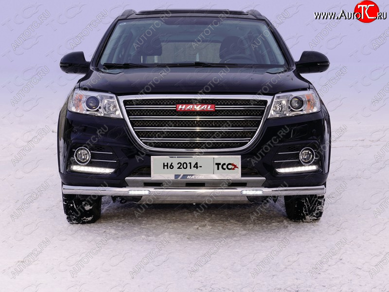 34 799 р. Защита переднего бампера нижняя (с ДХО) 60,3 мм Haval H6 (2013-2020) (нержавейка)  с доставкой в г. Кемерово