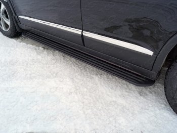 Пороги алюминиевые Slim Line ТСС Тюнинг Haval H6 (2013-2020) (Black)