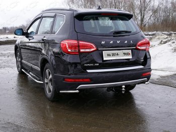 Защита заднего бампера (уголки, d42,4 мм) TCC Haval H6 (2013-2020)