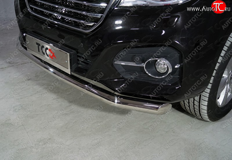 19 999 р. Защита переднего бампера нижняя d76,1 мм ТСС Тюнинг Haval H9 1-ый рестайлинг (2017-2019) (нержавейка)  с доставкой в г. Кемерово