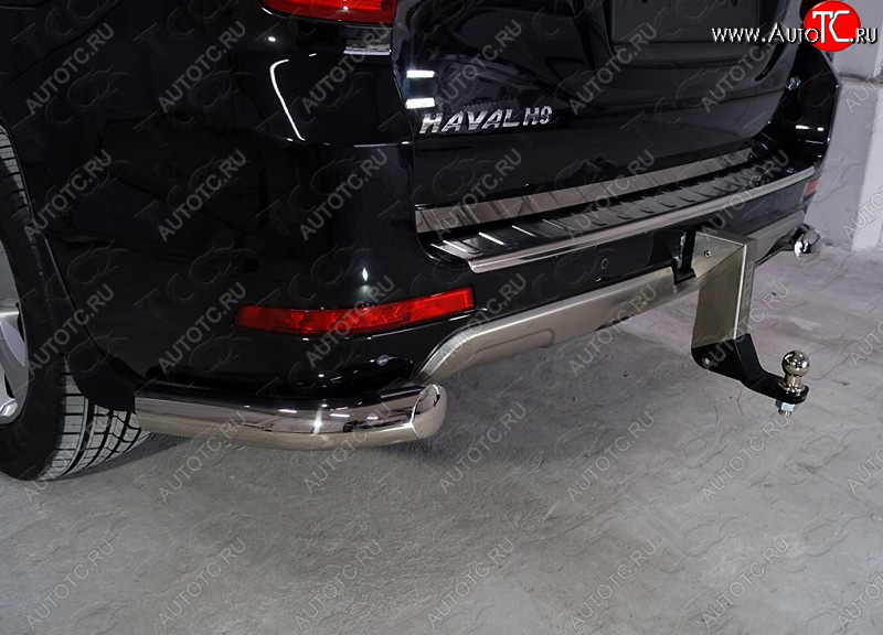 17 999 р. Защита задняя (уголки, нержавейка 76,1 мм) ТСС Тюнинг  Haval H9 (2017-2019) 1-ый рестайлинг  с доставкой в г. Кемерово