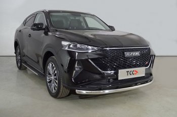 14 299 р. Защита переднего бампера нижняя d60,3 мм ТСС Тюнинг Haval F7x рестайлинг (2022-2024) (нержавейка)  с доставкой в г. Кемерово. Увеличить фотографию 1