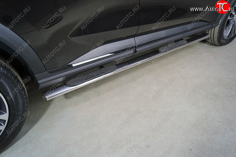 40 999 р. Пороги овальные с накладкой 120х60 мм Haval F7x рестайлинг (2022-2024) (серые)  с доставкой в г. Кемерово
