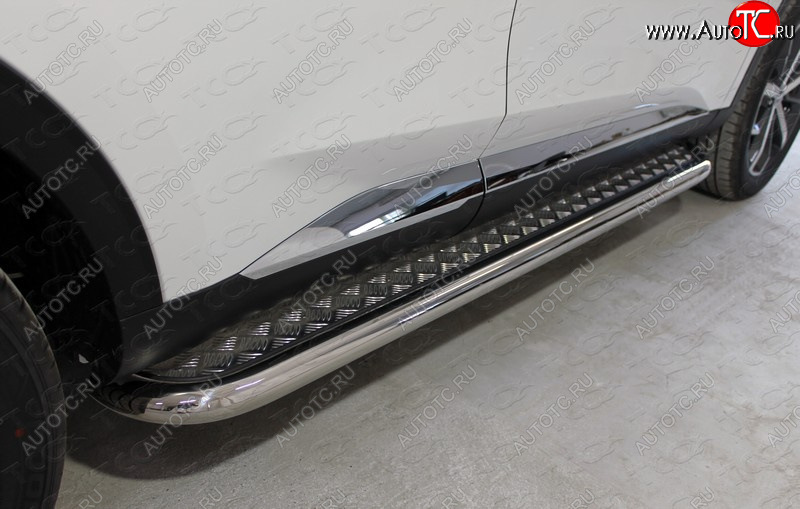 34 799 р. Пороги с площадкой 60,3 мм ТСС Тюнинг Haval F7x рестайлинг (2022-2024) (серые)  с доставкой в г. Кемерово